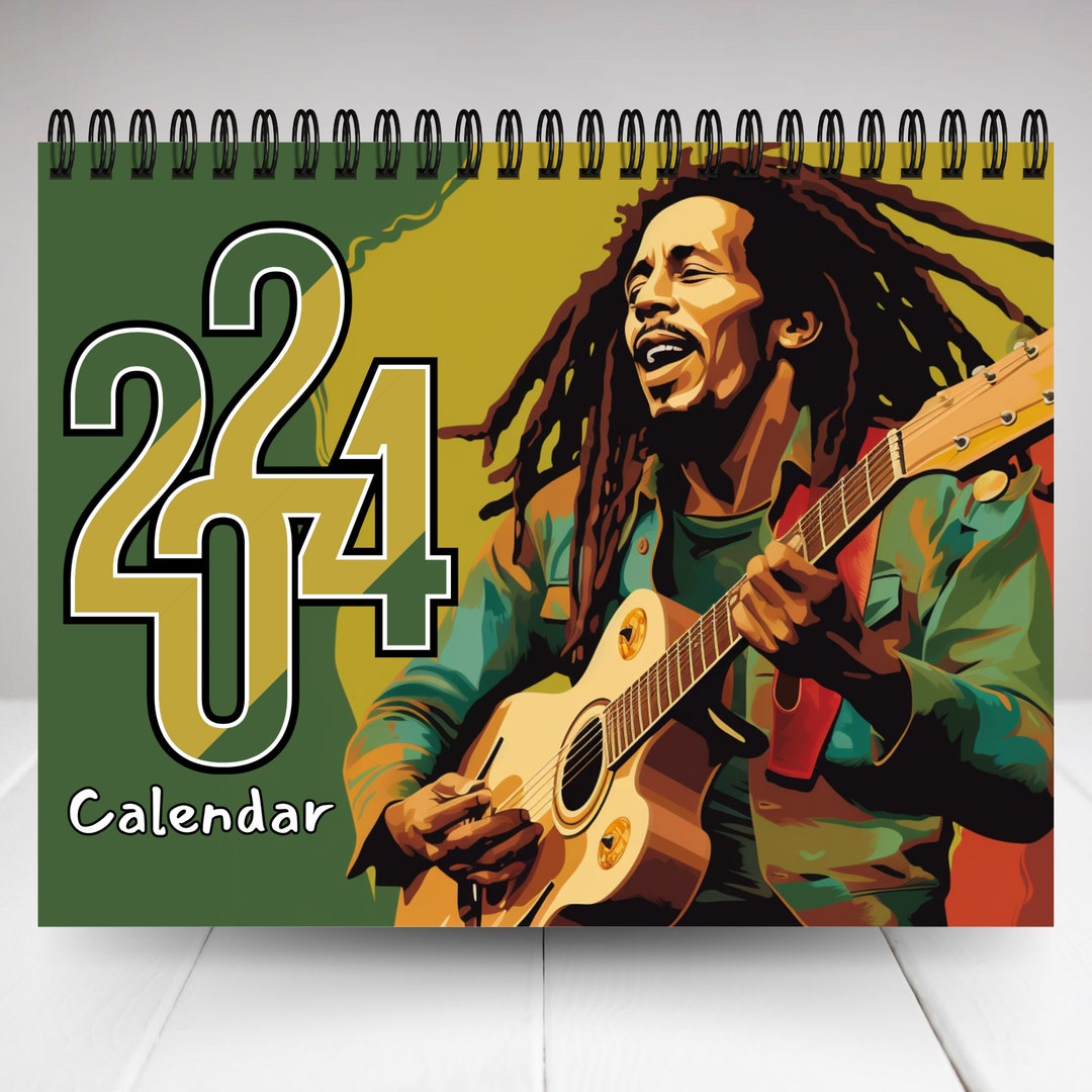 2024 Bob Marley Calendar 12 Month Calendar, Spiral Calendar, Wall