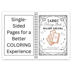 Major Arcana Tarot Coloring Book for Adults & Teens - 25 Mystical Grimoire-Style Bold Coloring Pages image 2