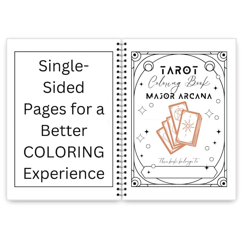 Major Arcana Tarot Coloring Book for Adults & Teens - 25 Mystical Grimoire-Style Bold Coloring Pages image 2