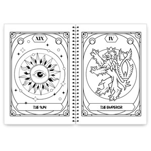 Major Arcana Tarot Coloring Book for Adults & Teens - 25 Mystical Grimoire-Style Bold Coloring Pages image 9