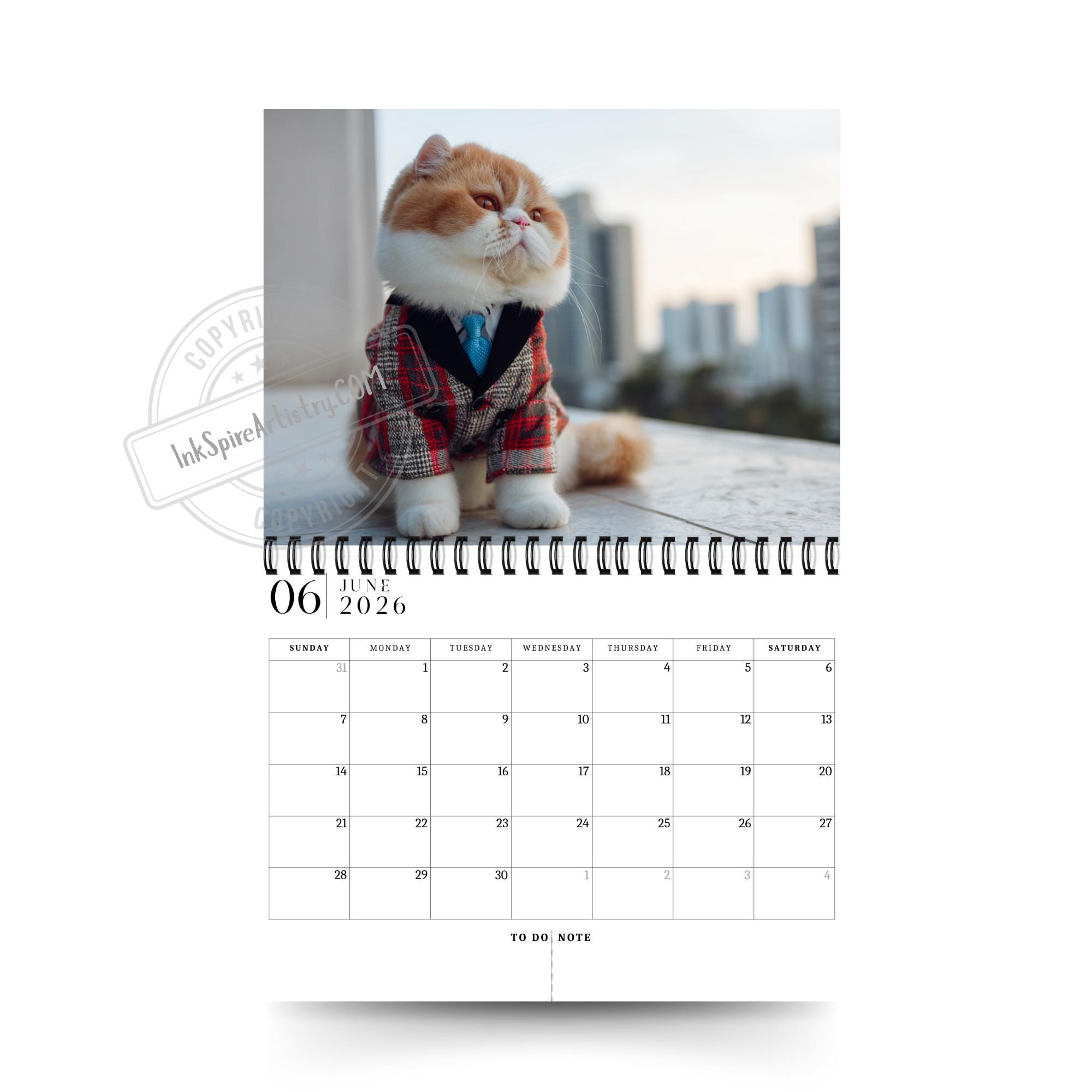 Calendrier Mural 2026 Motif Chats - Format Carré 29x29 Cm, Photos De Chatons, Spirale, Pour Maison/bureau