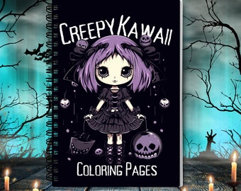 Creepy Kawaii Coloring Book | Spooky Coloring Book | Kawaii Coloring Book | Kawaii Goth | Halloween Coloring | Kids Kawaii Coloring Book