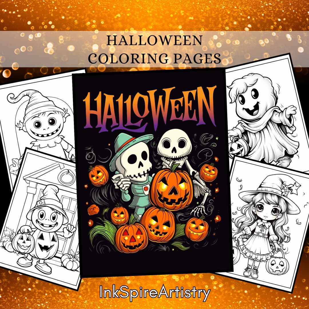 Halloween Coloring Pages for Kids - Etsy