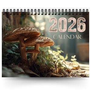 2026 Wild Mushroom Calendar | 12 Month Calendar | Botanical Calendar | Wall Calendar | Monthly Calendar | Exotic Fungi Calendar Gift