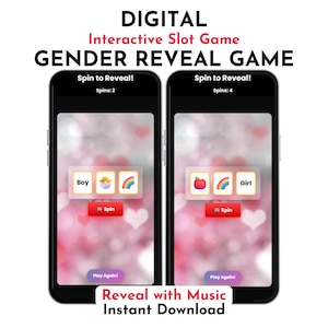 Digital Gender Reveal Game, Interactive Slot Game, Baby Shower Party Game, Virtual Reveal Idea