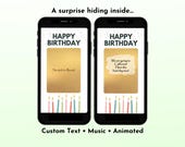 Elegant Birthday Gift Reveal Scratch Card, Gold Celebration Digital Card