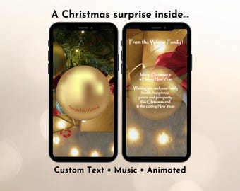 Christmas Scratch Card Digital, Holiday Tree Reveal, Merry Christmas Surprise