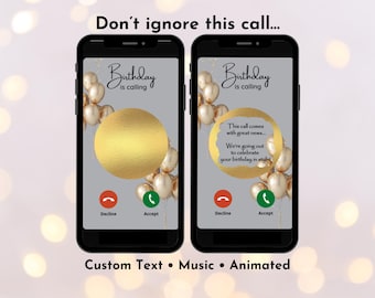 Birthday Call Surprise Scratch Card, Digital Gift Reveal, Interactive Birthday Message Card