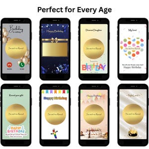 Elegant Birthday Gift Reveal Scratch Card, Gold Celebration Digital Card image 3