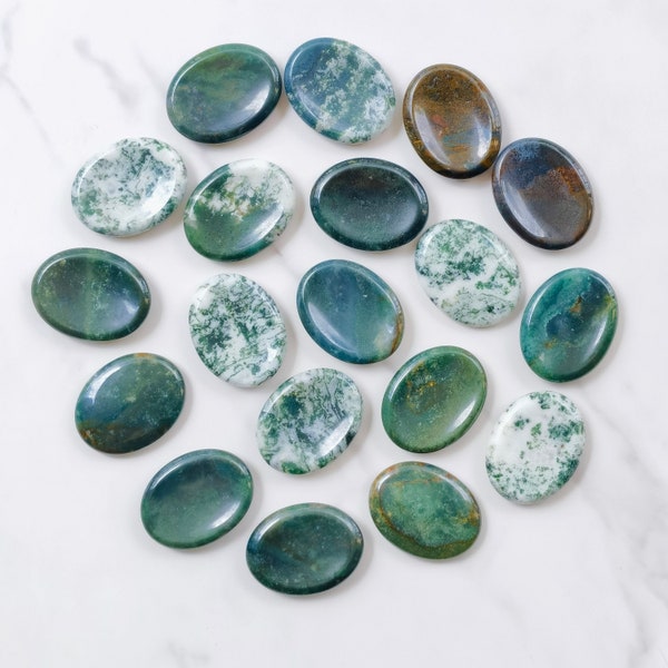 Harmonizing Moss Agate Worry Stone - Serenity in Nature - Handpicked & Shipped from USA - Perfect for Emotional Healing, Christmas gift