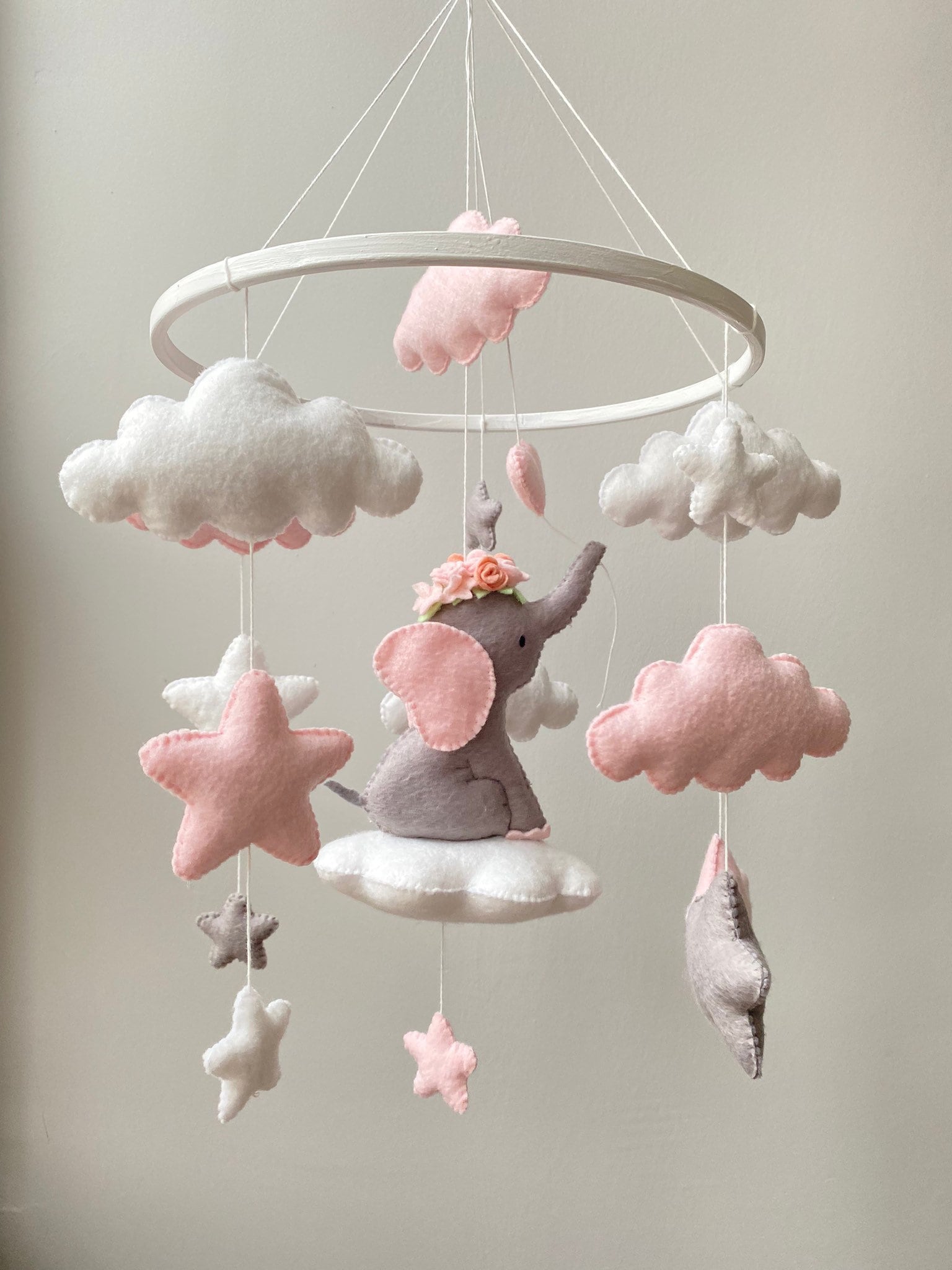 Baby Elephant Mobile Elephant Mobile Personalization Mobile Etsy