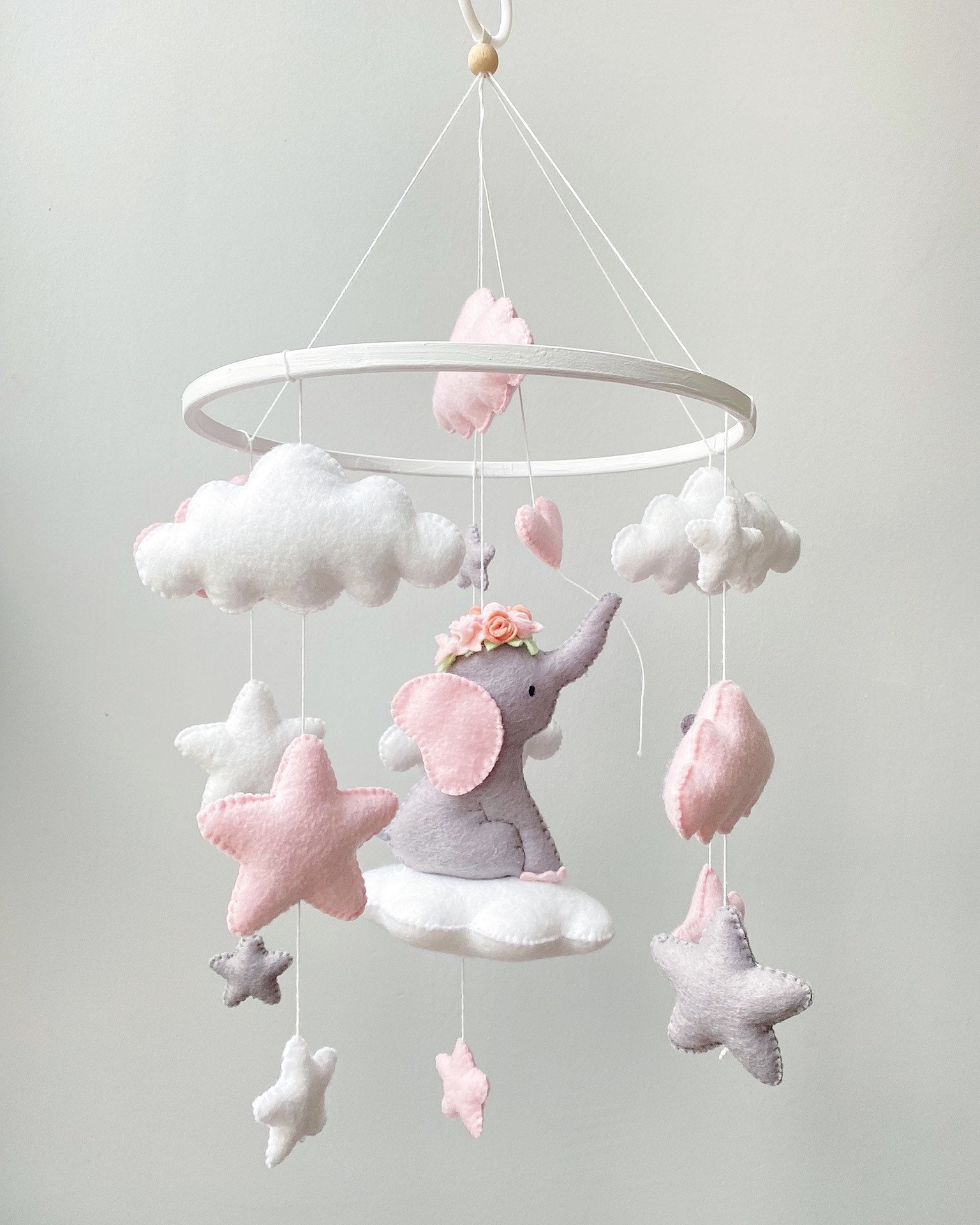 Baby Elephant Mobile Elephant Mobile Personalization Mobile Etsy