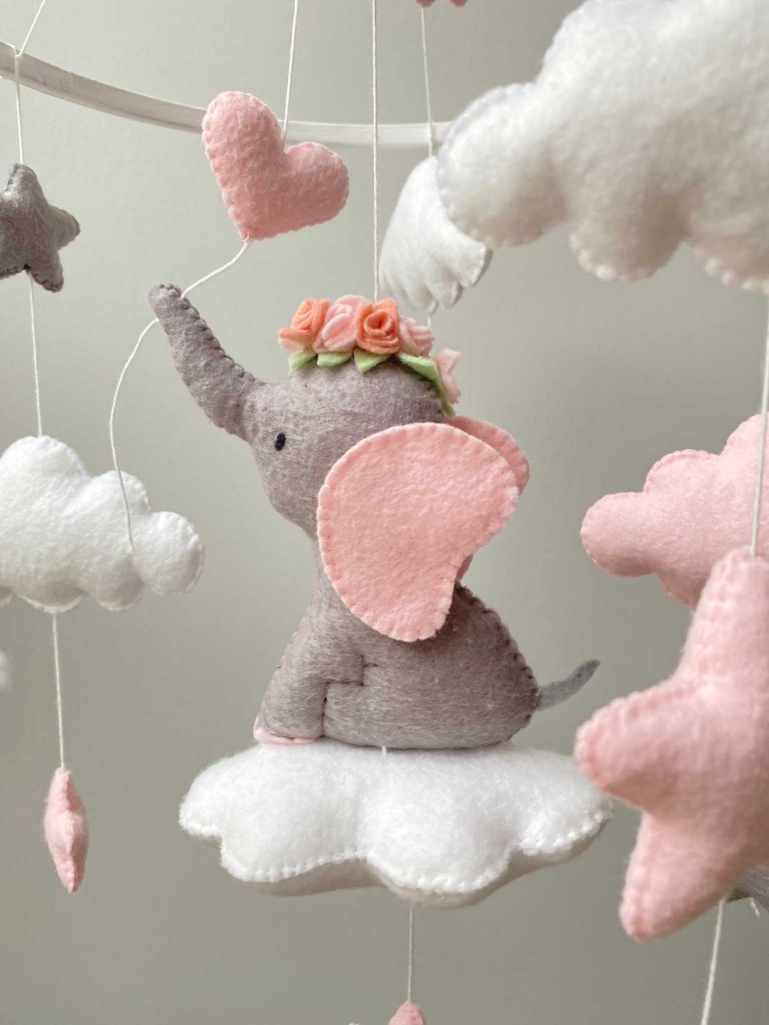 Baby Elephant Mobile Elephant Mobile Personalization Mobile Etsy