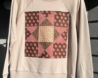 Boho Rainbow Quilt Block Sweater