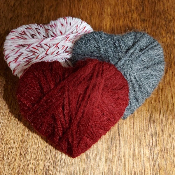 Yarn Wrapped Hearts; Valentine Hearts; Yarn Hearts; Valentine Bowl Fillers-Set of 3