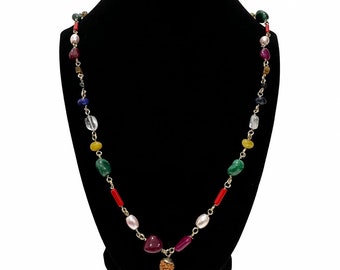 Navaratna Necklace (9 Gemstone)