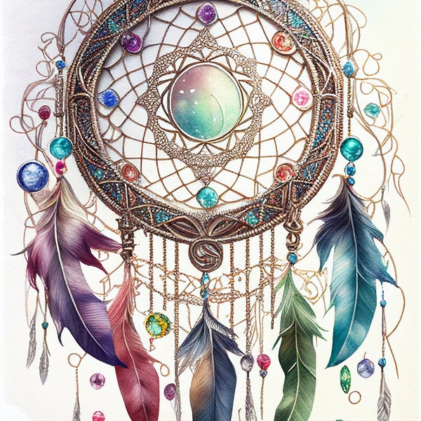 Cross Stitch Dream Catcher #7 PDF Counted Cross Stitch Pattern Wall decor DIY gift for her gift for him Instant Digital Download
