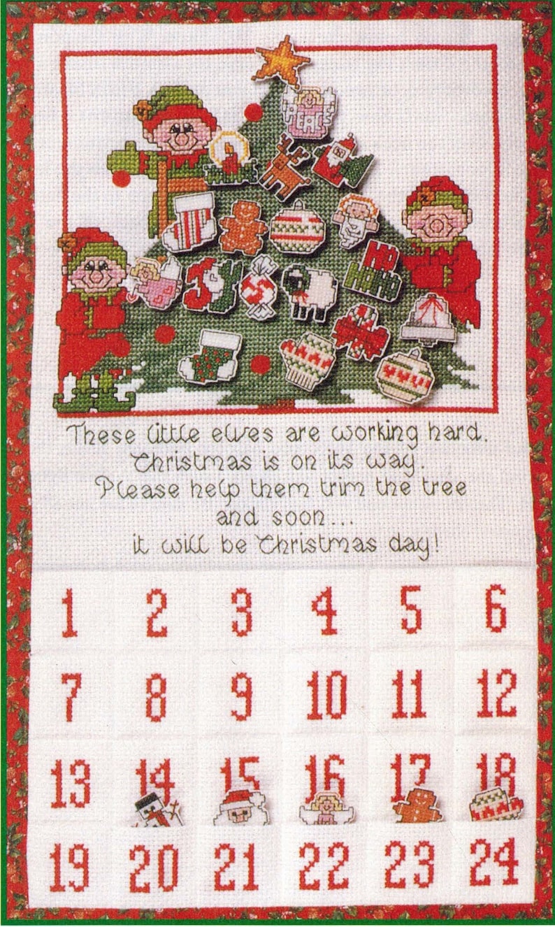 Cross Stitch Advent Calendar Pattern PDF Digital Download Etsy