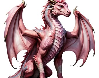 Pink Dragon Cross Stitch Pattern, Kids Room Decor (PDF Download)