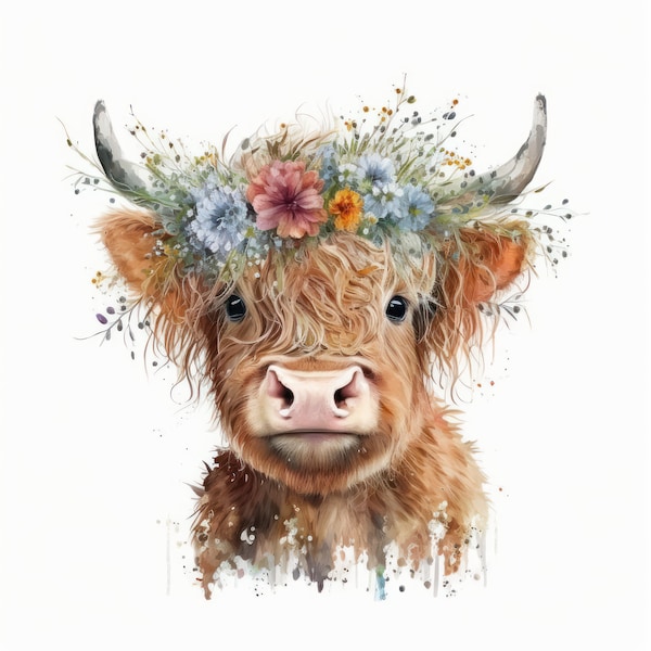 Cross Stitch Highland Cow #1 PDF Counted cross stitch pattern Wall decor Baby room decor kid room DIY Gift Instant digital download