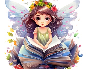 Cross Stitch Fantasy Book Fairy #2 PDF counted cross stitch pattern Wall Art DIY gift for her gift for child Baby Instant digital download