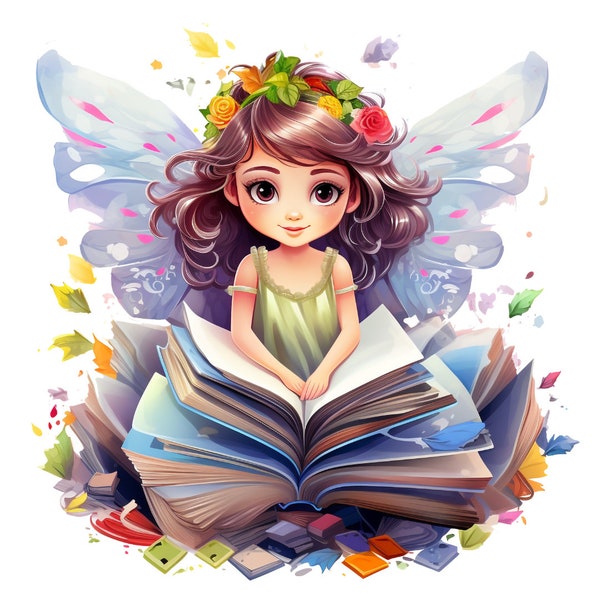 Cross Stitch Fantasy Book Fairy #2 PDF counted cross stitch pattern Wall Art DIY gift for her gift for child Baby Instant digital download