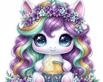 Watercolor Unicorn Cross Stitch Pattern, Kids Room Decor (PDF Pattern)