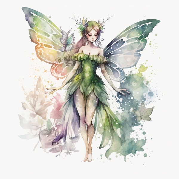 Cross Stitch Wall Decor Watercolor Fairy #1 PDF Counted cross stitch pattern Baby's Room decor Kid's room decor Instant digital download