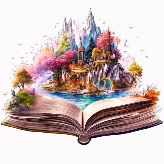 Fantasy Book Art Cross Stitch Pattern, Kids Room Decor (PDF)
