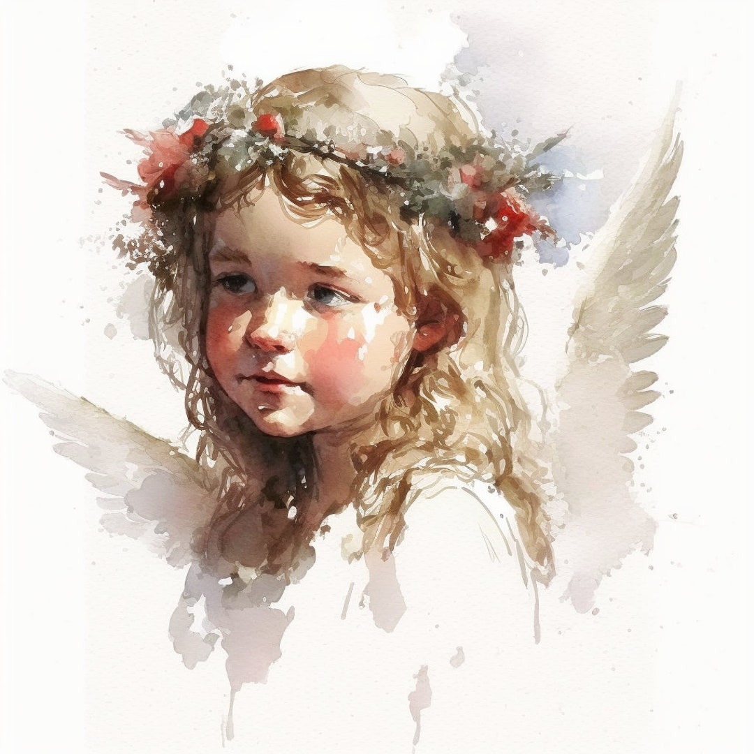 Cross Stitch Christmas Angel Watercolor 2 PDF Counted Cross Stitch