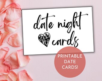 Date Night Cards, printable date gift for spouse anniversary