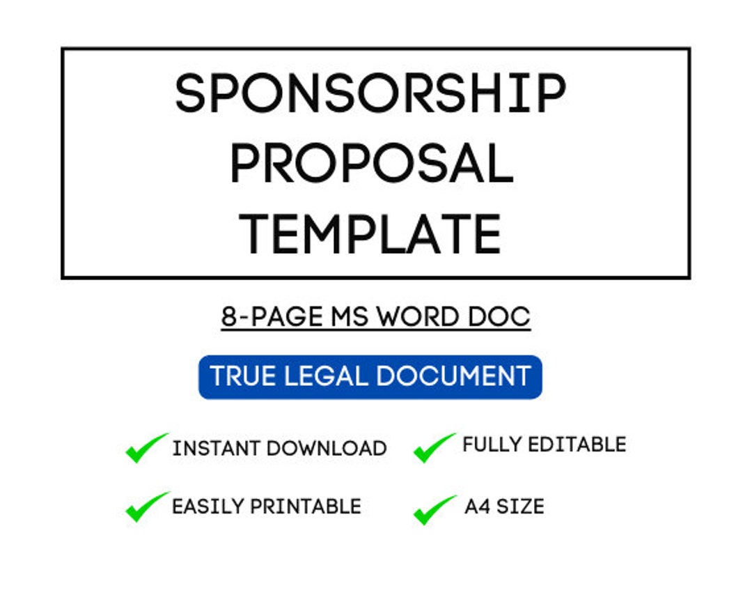 Project Sponsor Draft Customizable Sponsorship Proposal Template for Events and Projects - Etsy