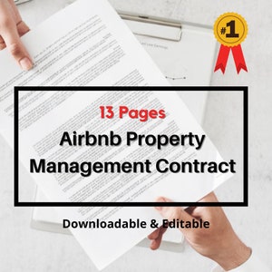 Property Management Contract Template Short Term Reservations Holiday Home Rental Lease Co-Host Agreement Sample Editable Airbnb VRBO