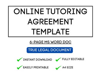 Plantilla simple de contrato de tutoría en línea