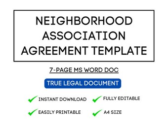 Acuerdo de Asociación de Vecinos personalizable