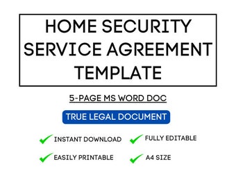 Simplified Home Security Service Agreement