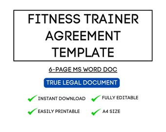 Contrato de entrenador físico personalizable