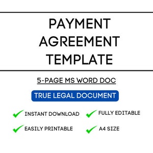 Simple Payment Agreement Contract Template