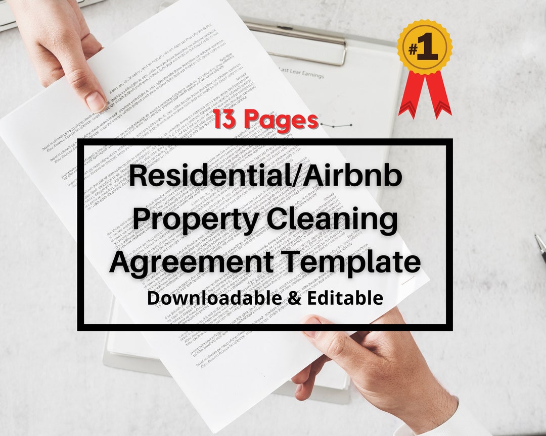 Cleaning Service Agreement Template - Residential & Airbnb (digital ...