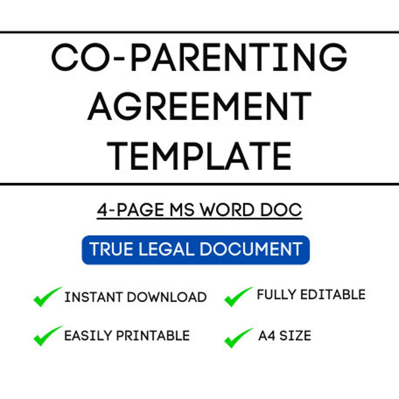 Co Parent Agreement Template Etsy Co Parent Agreement Template Etsy
