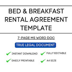 Aanpasbare sjabloon voor een bed & breakfast-huurovereenkomst