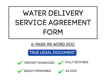 Formulario de acuerdo de servicio de suministro de agua