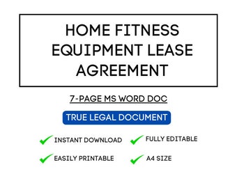 Plantilla de arrendamiento de equipos de ejercicios para el hogar