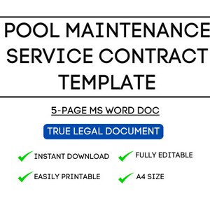 Professional Pool Maintenance Service Contract Template