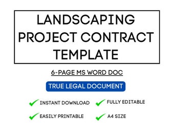 Plantilla de acuerdo de proyecto de paisajismo
