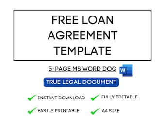 Darmowy wzór umowy pożyczki — dostosowywalny i możliwy do wydrukowania w przypadku pożyczek osobistych lub biznesowych