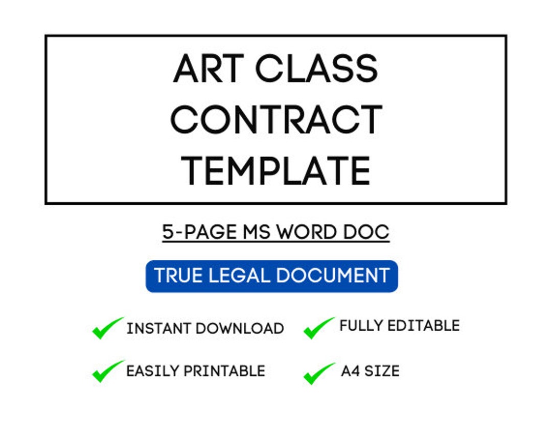 Easy-to-use Art Class Contract Template for Independent Artists - Etsy