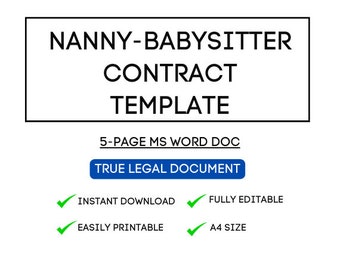 Szablon umowy o nianię/opiekunkę do dziecka – profesjonalny i dostosowywalny