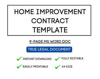 Szablon umowy remontowej – łatwy w użyciu, edytowalny (do pobrania w wersji cyfrowej)