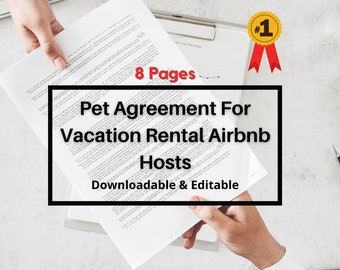 Sjabloon huisdierenovereenkomst: vakantiewoning, Airbnb-verhuurders (downloadbaar)